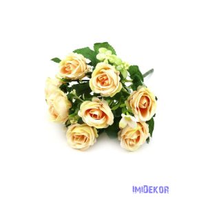 Rózsa selyemvirág csokor 27cm - Barack
