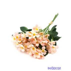   Apró virágos selyem csokor köteg 33cm - Cirmos Rózsaszín