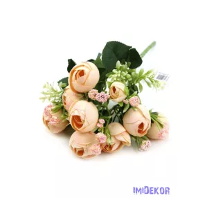 Boglárka selyemvirág csokor 28cm - Barack