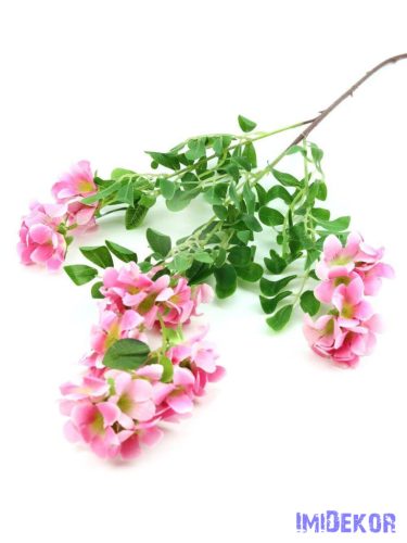 Virágos 3 szálú selyem ág 97cm - Pink