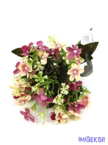 Kisvirágos selyem csokor 29cm - Mályva