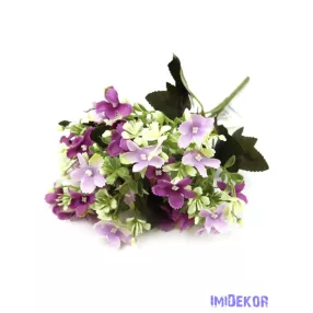 Kisvirágos selyem csokor 29cm - Lila