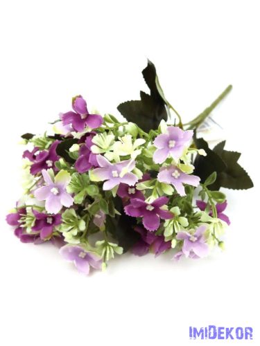 Kisvirágos selyem csokor 29cm - Lila