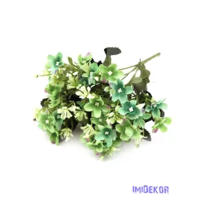 Kisvirágos selyem csokor 29cm - Zöld