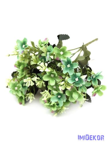 Kisvirágos selyem csokor 29cm - Zöld