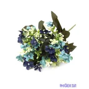 Kisvirágos selyem csokor 29cm - Kék