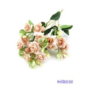 Rózsa kisfejű selyem csokor 35cm - Barack