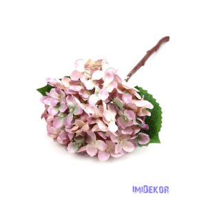 Hortenzia ág levéllel 36cm - Fáradt Lila