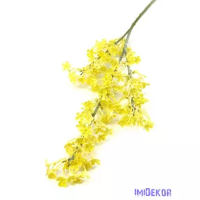 Színes hamvas művirágos ág 64cm - Sárga