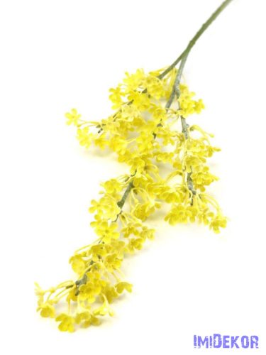 Színes hamvas művirágos ág 64cm - Sárga