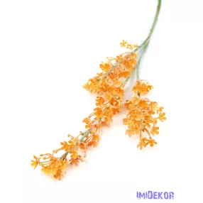 Színes hamvas művirágos ág 64cm - Narancs