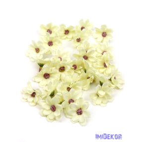 Dekor selyemvirág fej 4,5cm 30db/csomag - Törtfehér