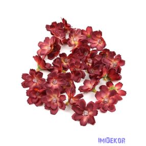 Dekor selyemvirág fej 4,5cm 30db/csomag - Bordó