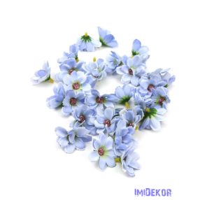 Dekor selyemvirág fej 4,5cm 30db/csomag - Világoskék