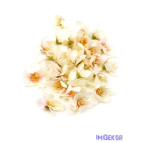 Dekor selyemvirág fej 5,5cm 28db/csomag - Törtfehér