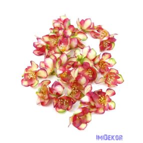 Dekor selyemvirág fej 5,5cm 28db/csomag - Cirmos Krém-Pink