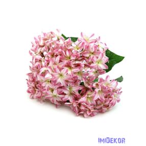   Szeldelt szirmú hortenzia műcsokor 44cm - Cirmos Rózsaszín