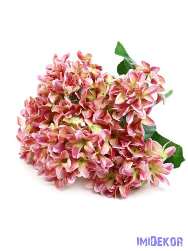 Szeldelt szirmú hortenzia műcsokor 44cm - Cirmos Zöld