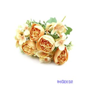 Vegyes ranunculus selyem csokor 31cm - Barack