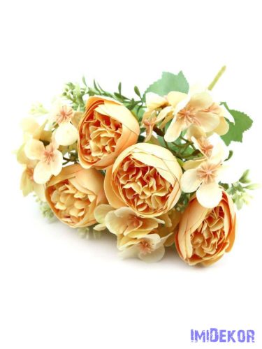 Vegyes ranunculus selyem csokor 31cm - Barack