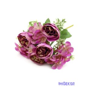 Vegyes ranunculus selyem csokor 31cm - Pink
