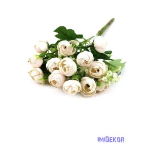 Boglárka vegyes színű kis csokor 31cm 362 - Törtfehér