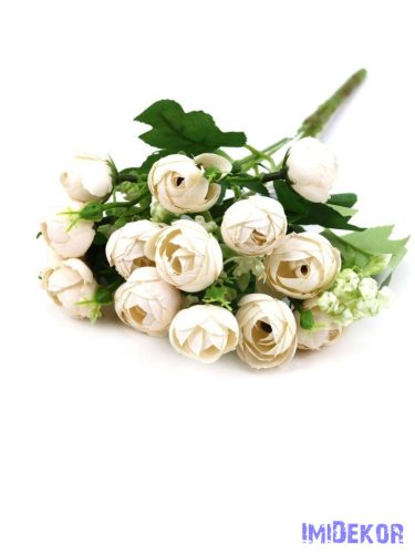 Boglárka vegyes színű kis csokor 31cm 362 - Törtfehér