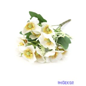 Pipacs selyem csokor 30cm - Fehér