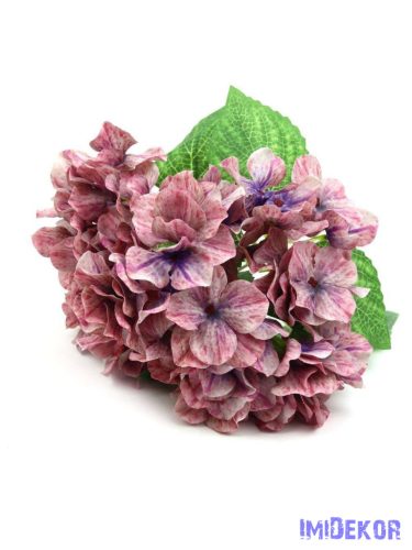 Cirmos hortenzia selyem csokor 33cm - Mályva