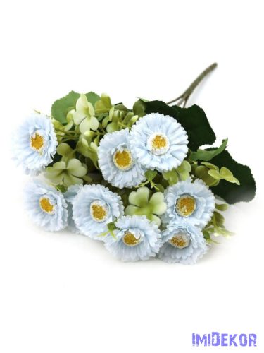 Százszorszép selyem csokor 31cm - Világos Kék