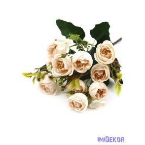 Rózsa 10 fejes kis csokor 32cm - Barack