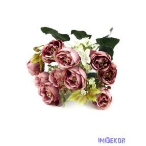 Rózsa 10 fejes kis csokor 32cm - Mályva