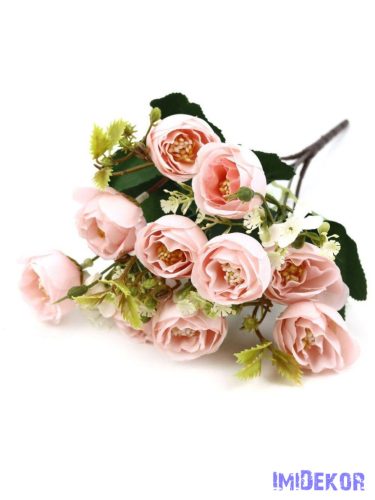 Rózsa 10 fejes kis csokor 32cm - Rózsaszín