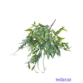 Kócos bogyós műzöld csokor 38cm - Zöld