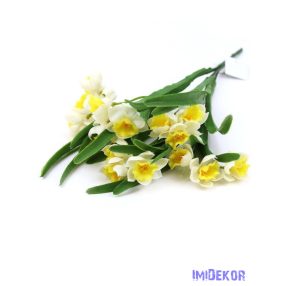 Gumi nárcisz csokor 39cm - Fehér