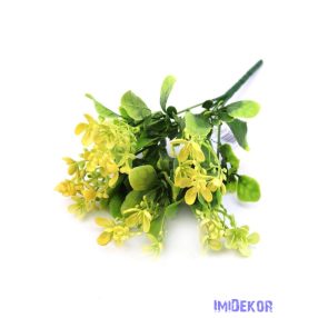 Virágos műzöld bokor 31cm - Sárga