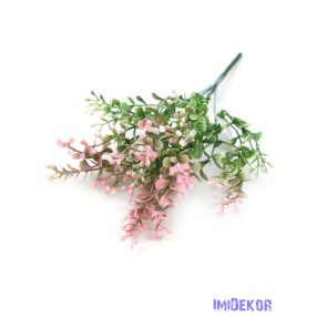 Bogyós műzöld díszítő csokor 34cm - Rózsaszín