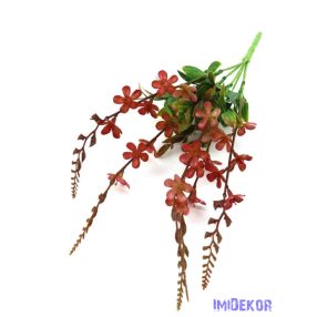 Kúszó kis művirágos műzöld csokor 44cm - Bordó