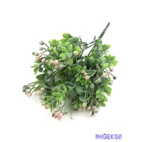 Hamvas bogyós műzöld csokor 31cm - Rózsaszín