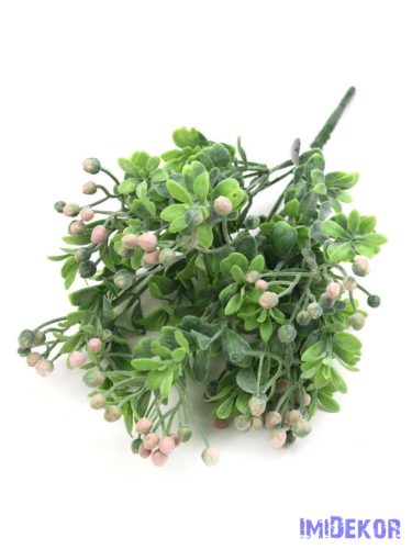 Hamvas bogyós műzöld csokor 31cm - Rózsaszín