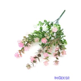 Virágos kúszó műzöld csokor 34cm - Rózsaszín