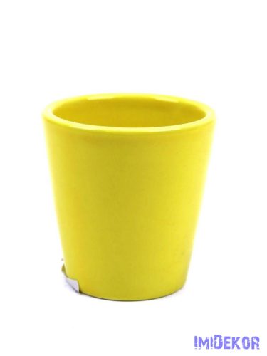 Színes kerámia kaspó 6,5cm - Sárga