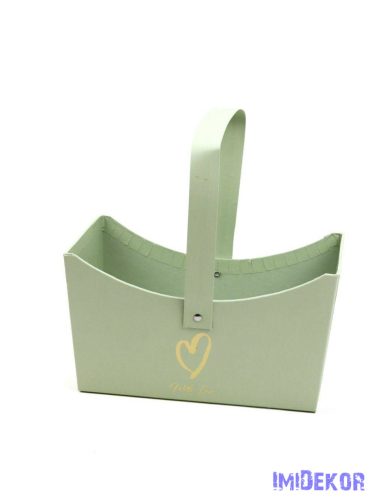 Füles táska papírdoboz 20 cm - Zöld