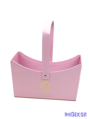 Füles táska papírdoboz 20 cm - Rózsaszín
