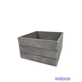 Magaságyás fa ládikó 15cm - Szürke