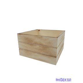 Magaságyás fa ládikó 15cm - Natúr