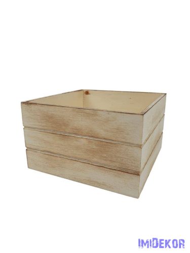 Magaságyás fa ládikó 15cm - Natúr