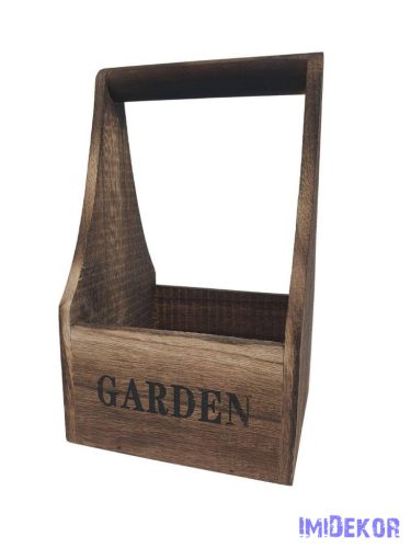 Füles fa ládikó GARDEN 24 cm - Barna