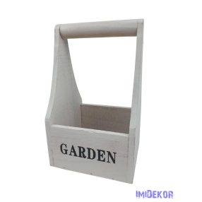 Füles fa ládikó GARDEN 24 cm - Fehér