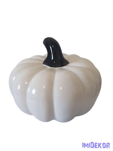 Fényes kerámia tök 13,5 cm - Fehér
